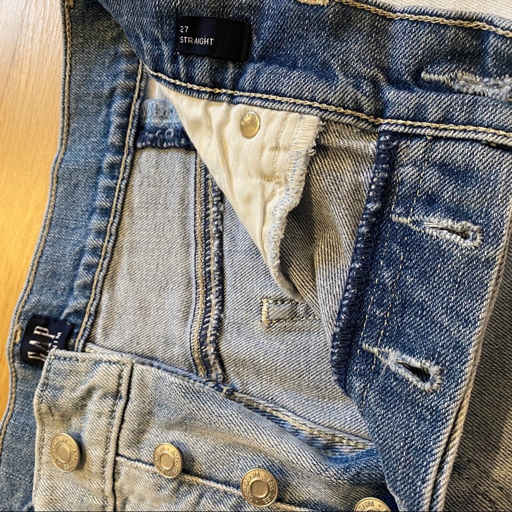 GAP • Two Tone Super High Rise Cuff Splice Jeans - Picture 10 of 16